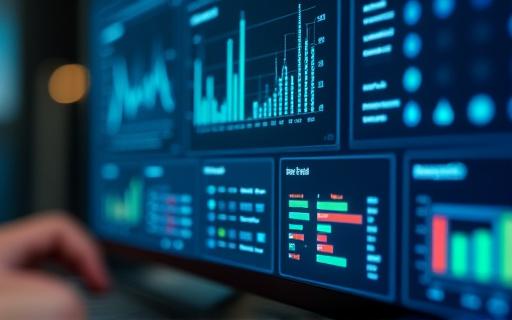 En instrumentpanel med grafer och nyckeltal